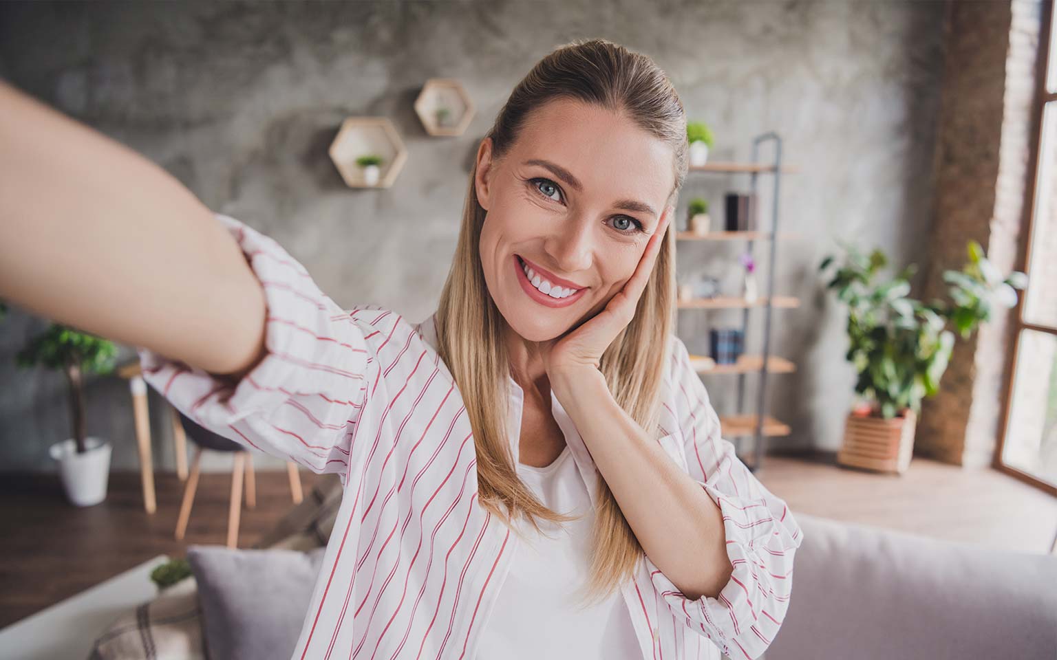 Woman taking selfie